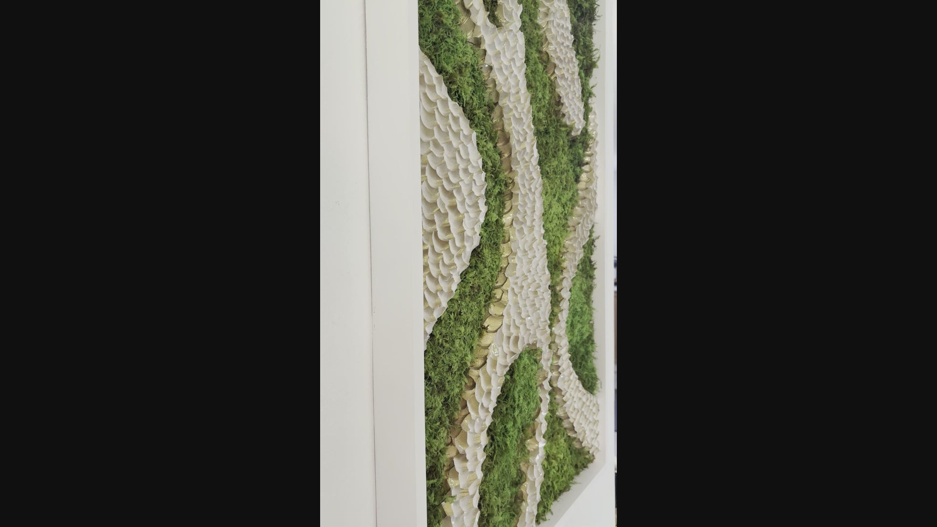 Modern Preserved Moss Wall Art Textured – Biophilic Home Décor | Handmade Botanical Wall Accent