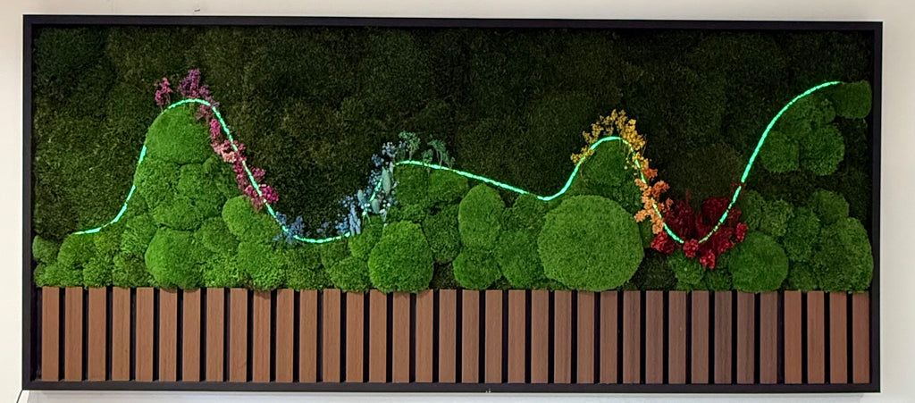 Nature, Light & Movement™ – Custom Preserved Moss Wall Art with LED Lighting