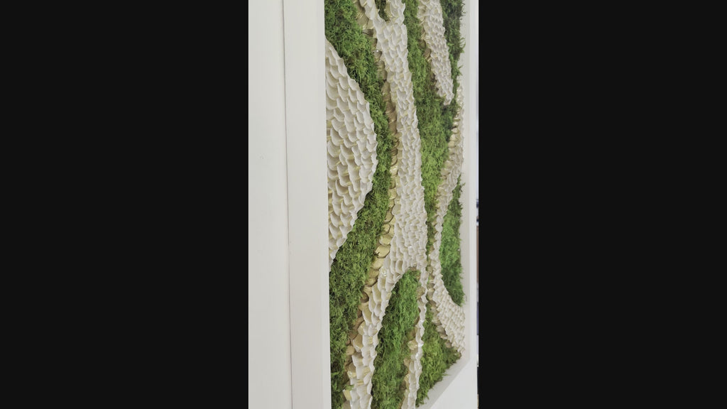 Modern Preserved Moss Wall Art Textured – Biophilic Home Décor | Handmade Botanical Wall Accent